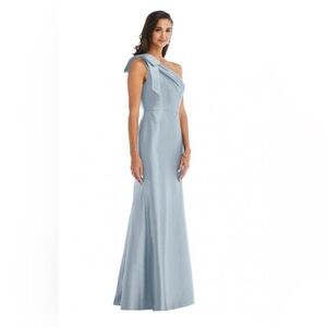 Alfred Sung Bow One-Shoulder Satin Dress D794
